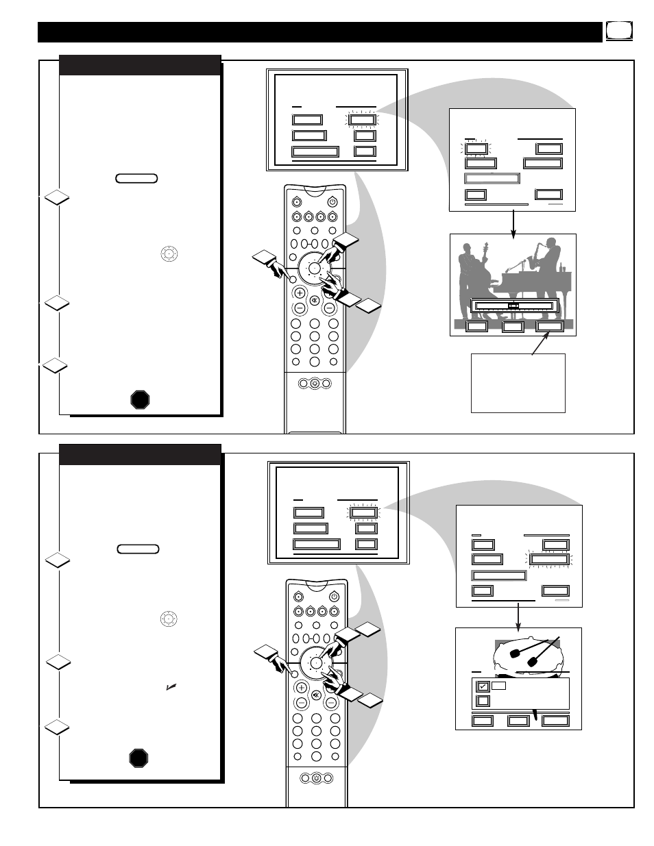 Ound, Ontrol, Djustments | Stop | Philips 60P916 User Manual | Page 27 / 58