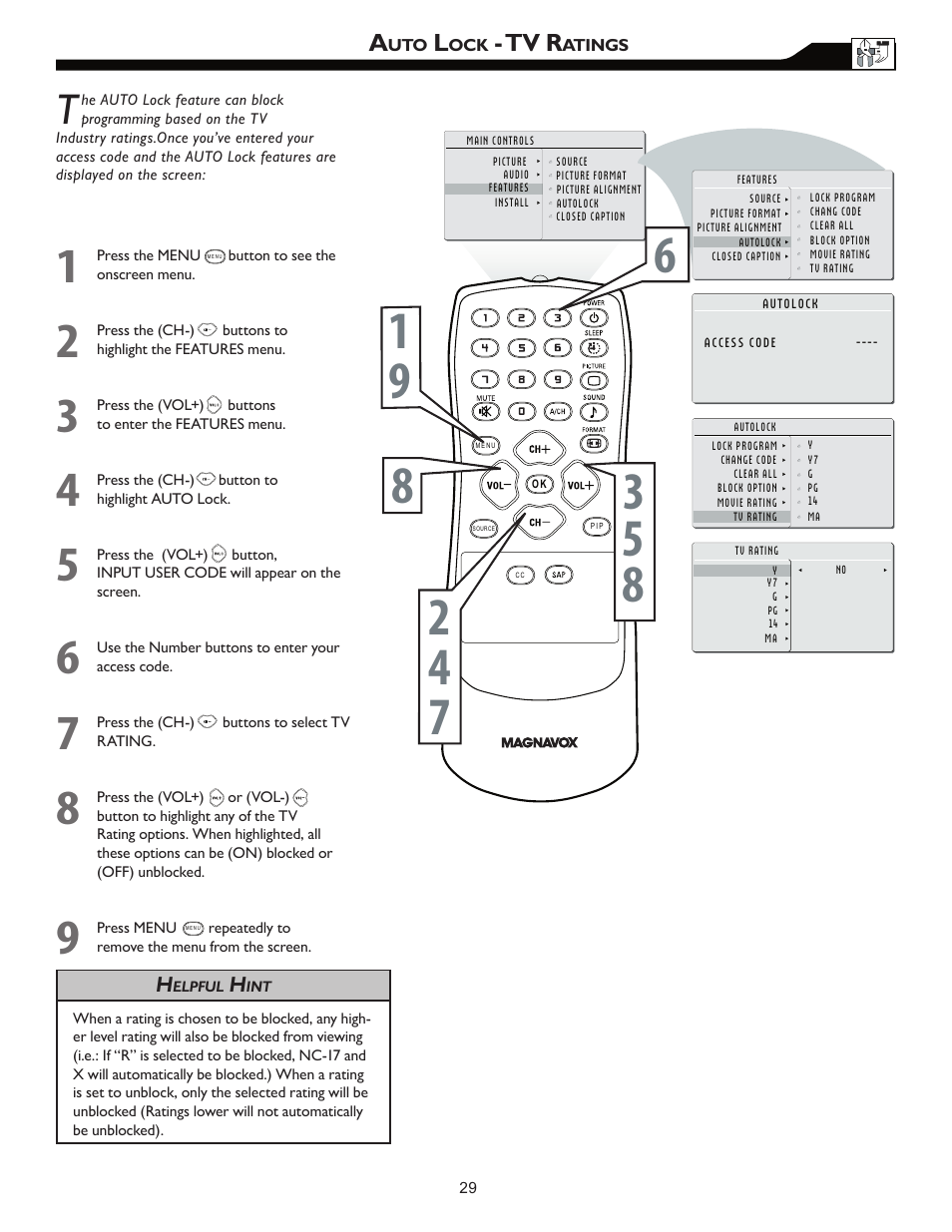 Tv r | Philips Magnavox 26MF605W User Manual | Page 29 / 41