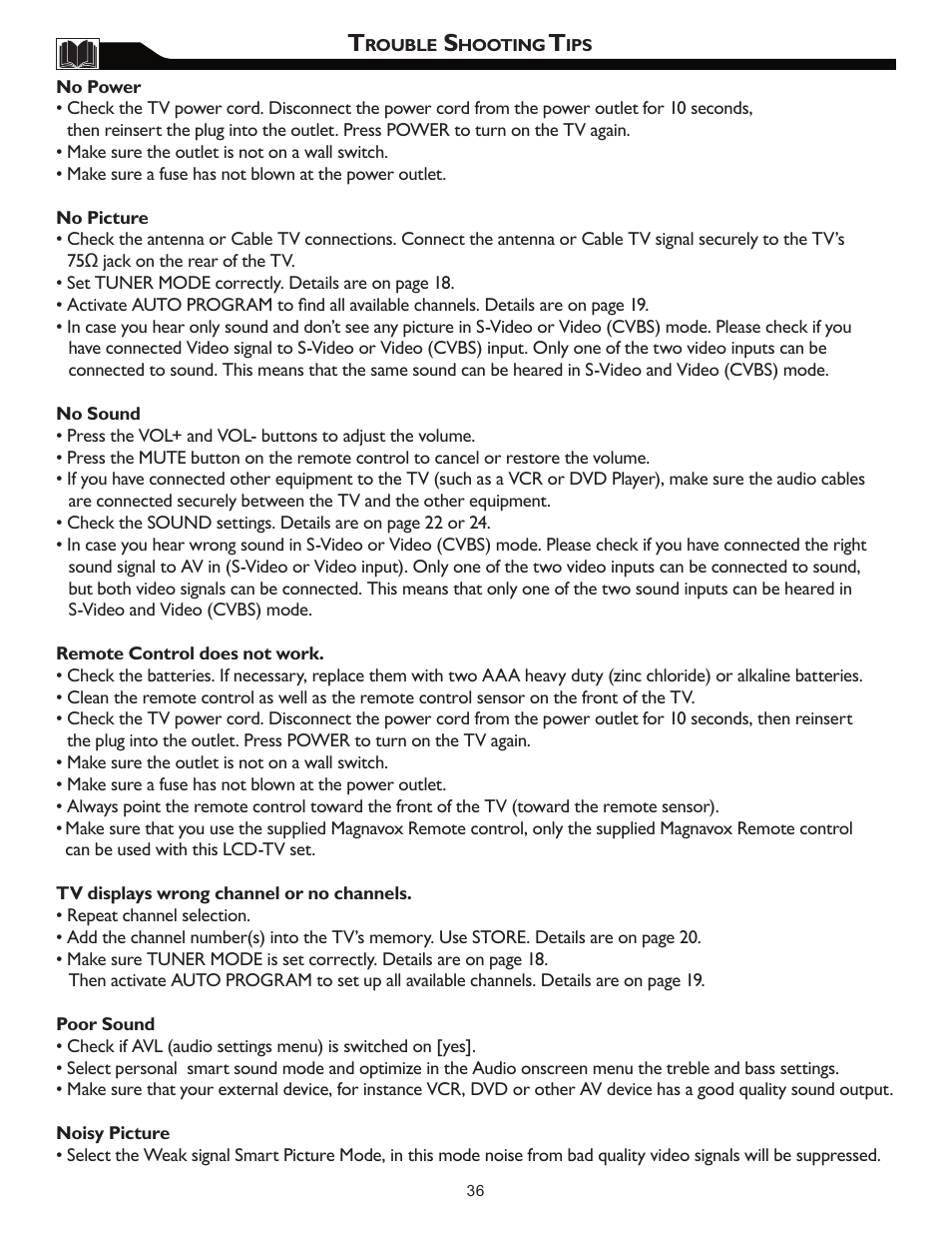 Philips Magnavox 26MF605W User Manual | Page 36 / 41