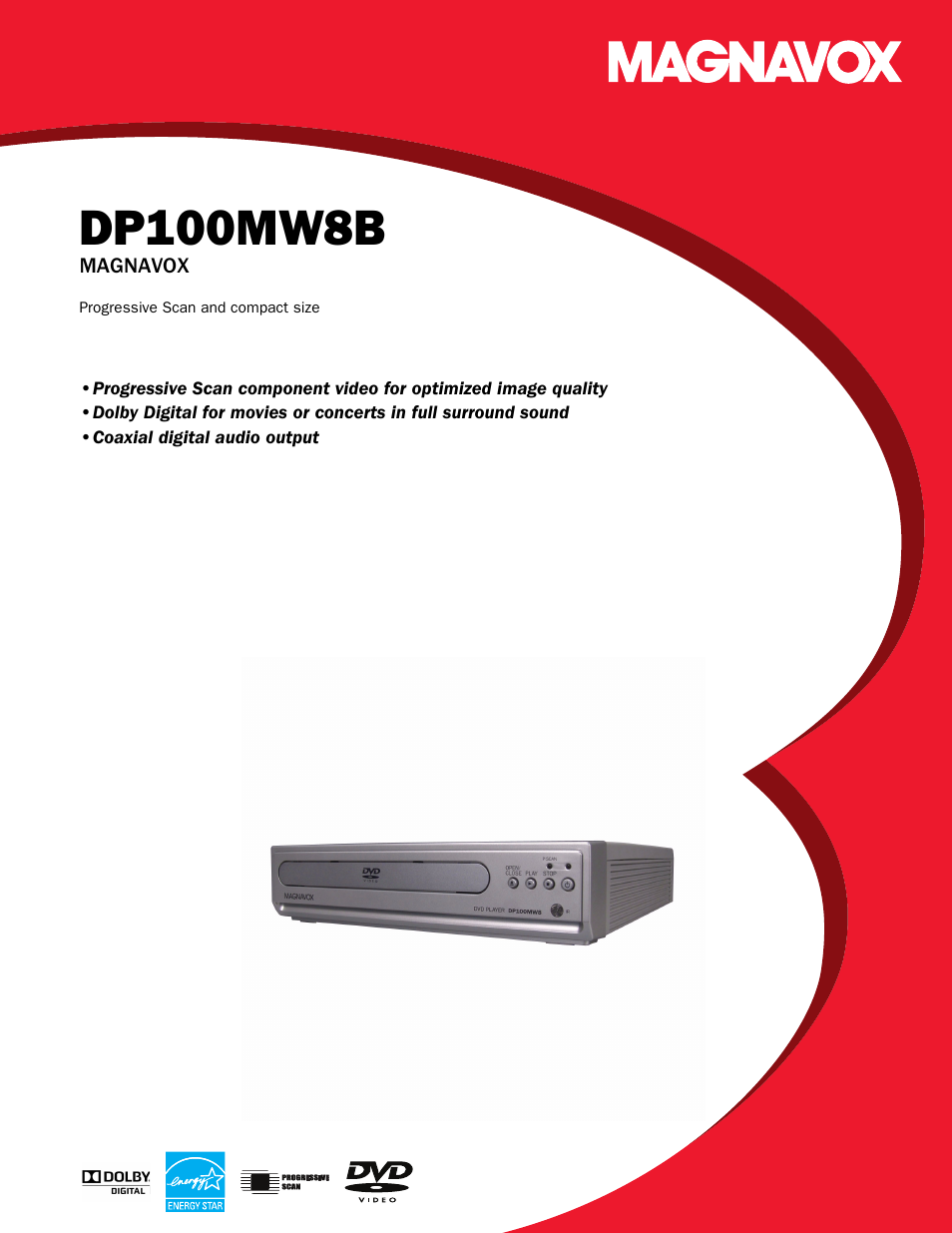 Philips Magnavox DP100MW8B User Manual | 2 pages