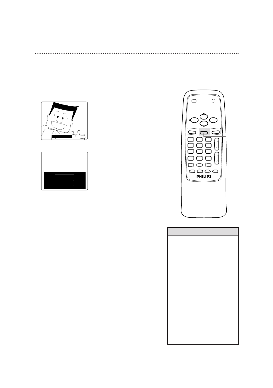 Closed caption (cont’d) 51, Helpful hints, Standard closed captions half-screen text | Philips CCB193AT User Manual | Page 51 / 60