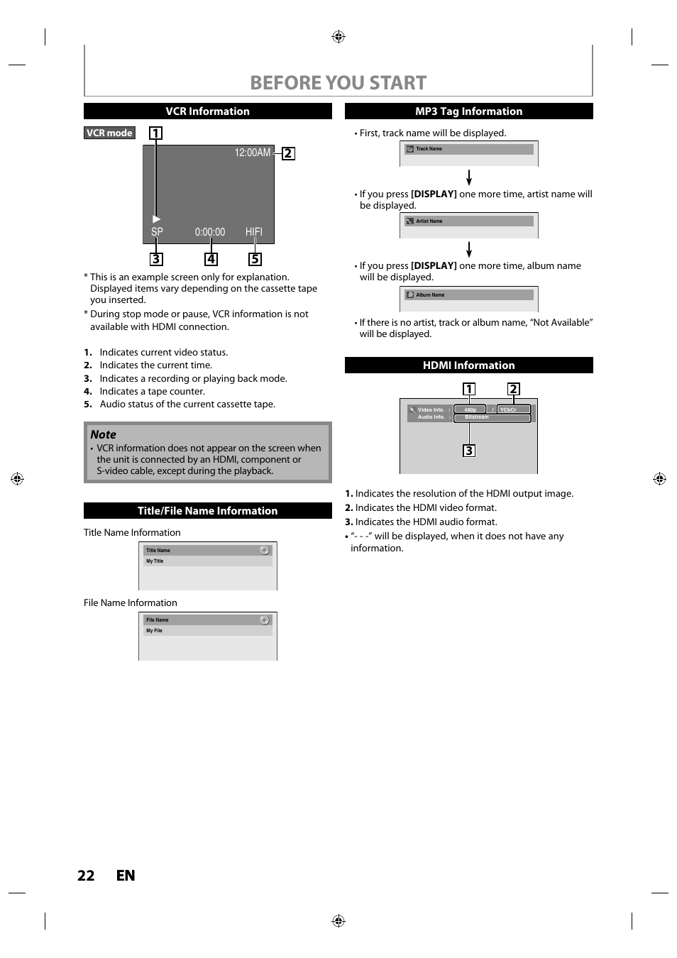 Before you start, 22 en en | Philips Magnavox ZV427MG9 User Manual | Page 22 / 98