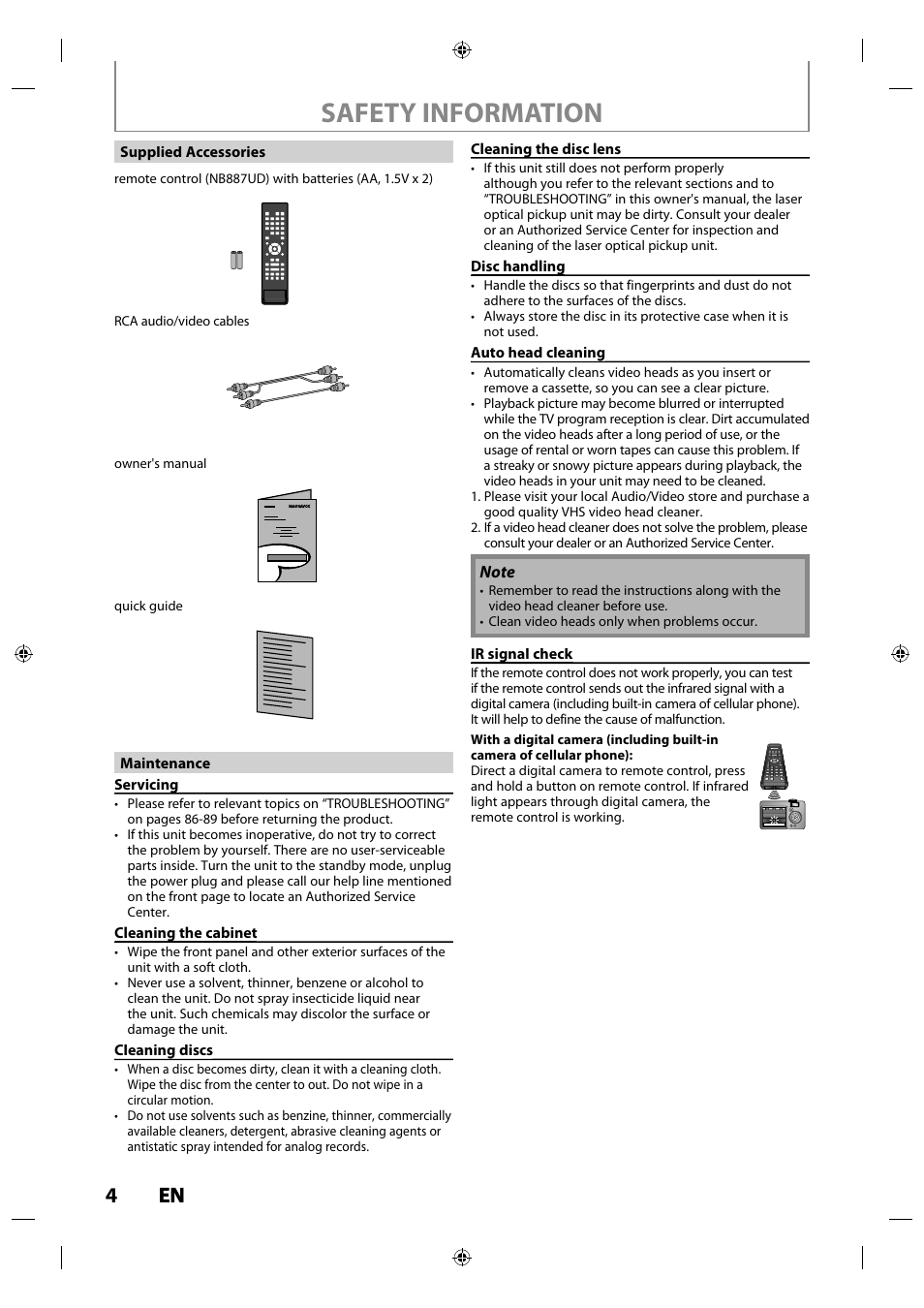 Safety information, 4en en | Philips Magnavox ZV427MG9 User Manual | Page 4 / 98