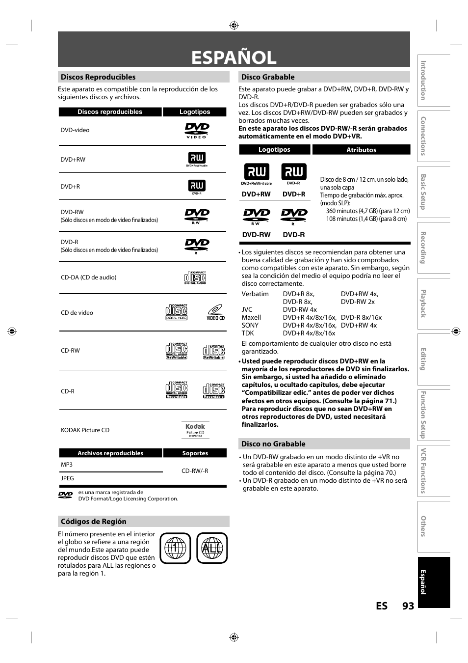 Español, 93 es | Philips Magnavox ZV427MG9 User Manual | Page 93 / 98