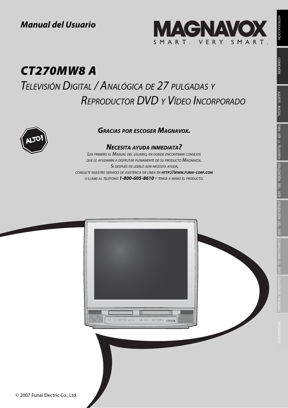 Ct270mw8 a_p77b1ut_es_v1.pdf, Ct270mw8 a t, Manual del usuario | Elevisión, Igital, Nalógica, Pulgadas, Eproductor, Ídeo, Ncorporado | Philips Magnavox CT270MW8 A User Manual | Page 61 / 111