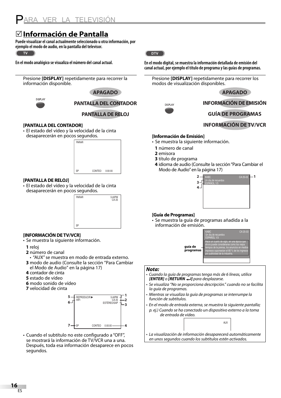 Ara ver la televisión, Información de pantalla | Philips Magnavox CT270MW8 A User Manual | Page 76 / 111