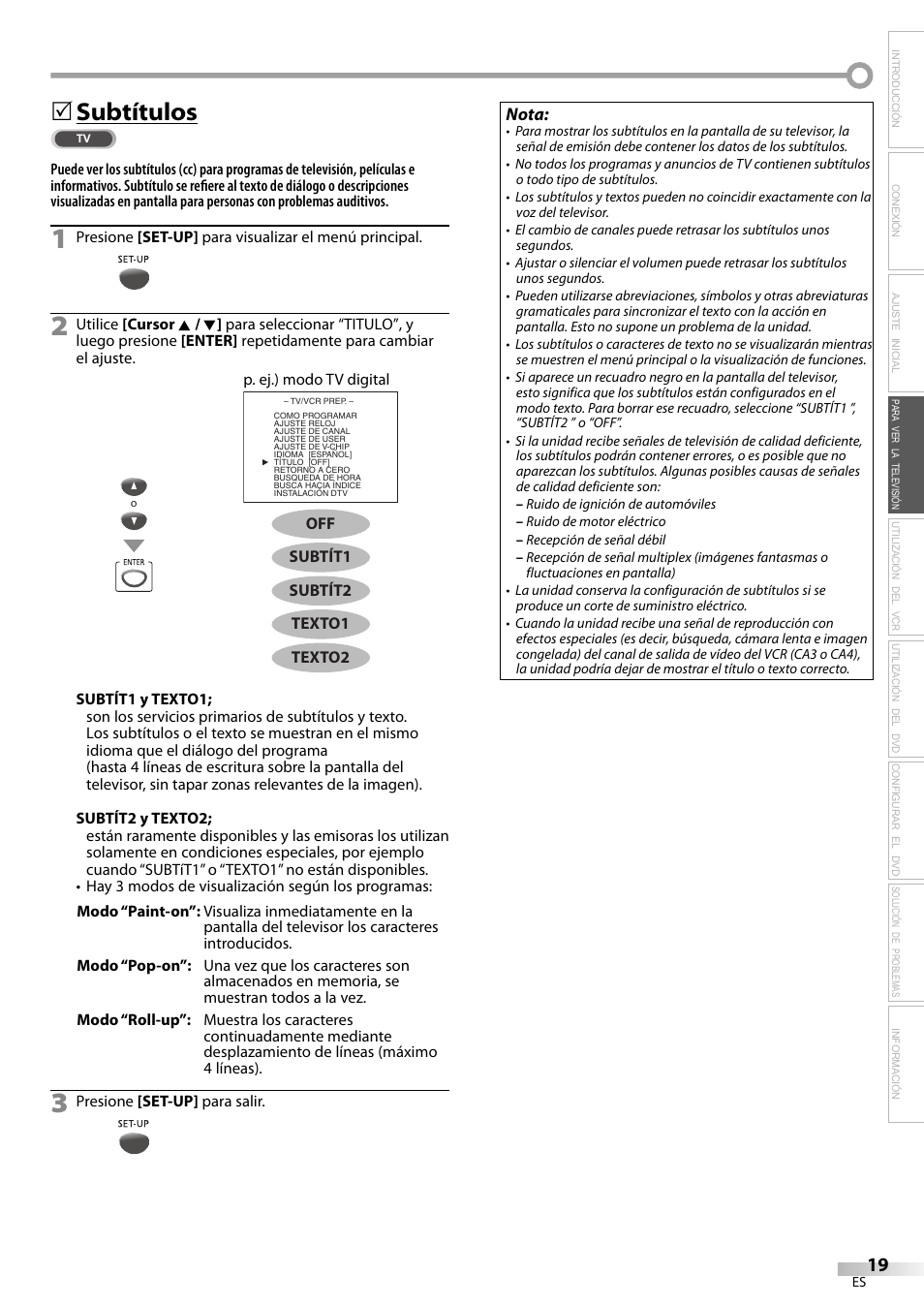 Subtítulos | Philips Magnavox CT270MW8 A User Manual | Page 79 / 111