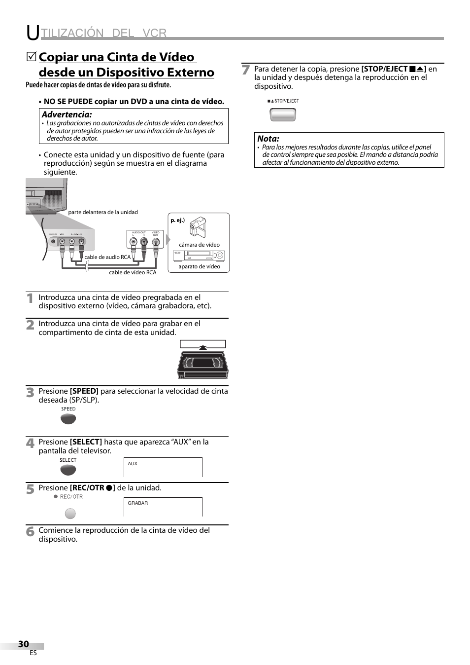 Tilización del vcr | Philips Magnavox CT270MW8 A User Manual | Page 90 / 111