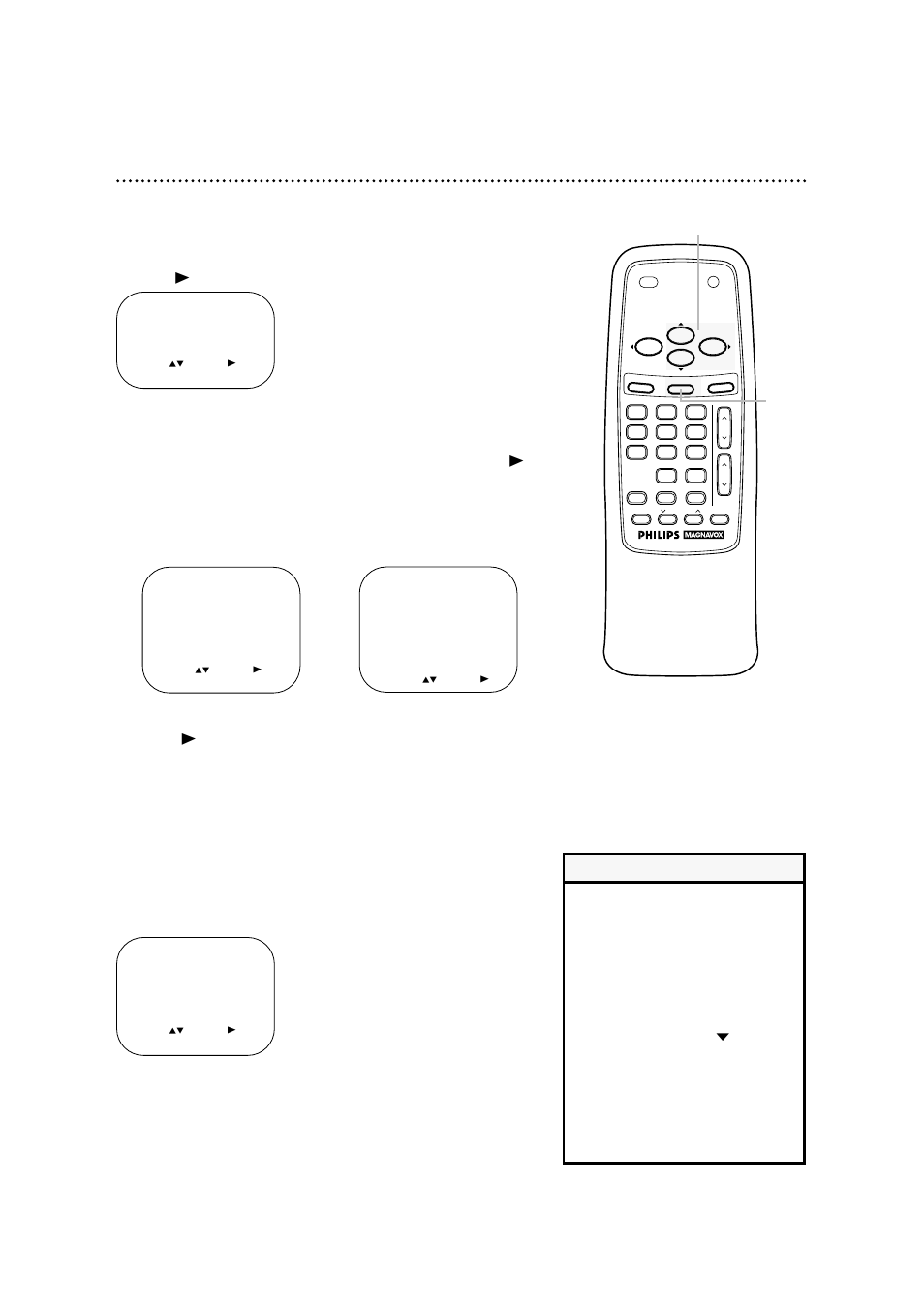 Smartlock (cont’d) 43, Helpful hints, Press the status/exit button | Example of specific ratings | Philips Magnavox CCA252AT User Manual | Page 43 / 60