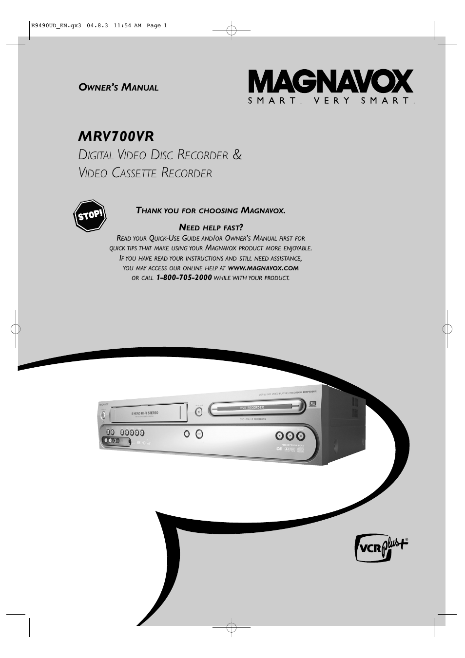 Philips Magnavox MRV700VR User Manual | 90 pages