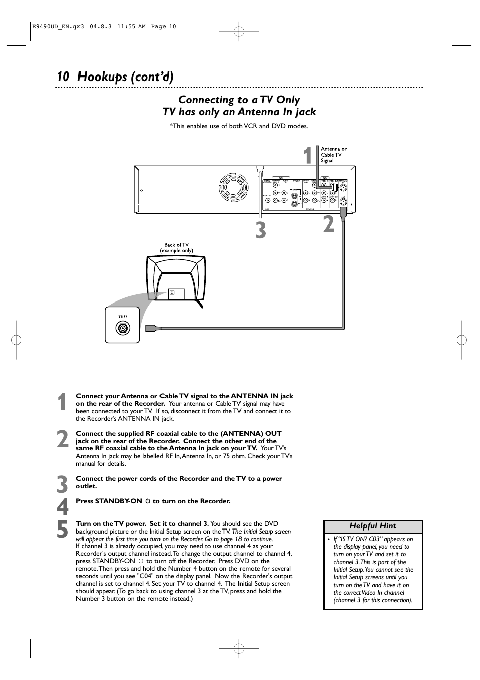 10 hookups (cont’d) | Philips Magnavox MRV700VR User Manual | Page 10 / 90