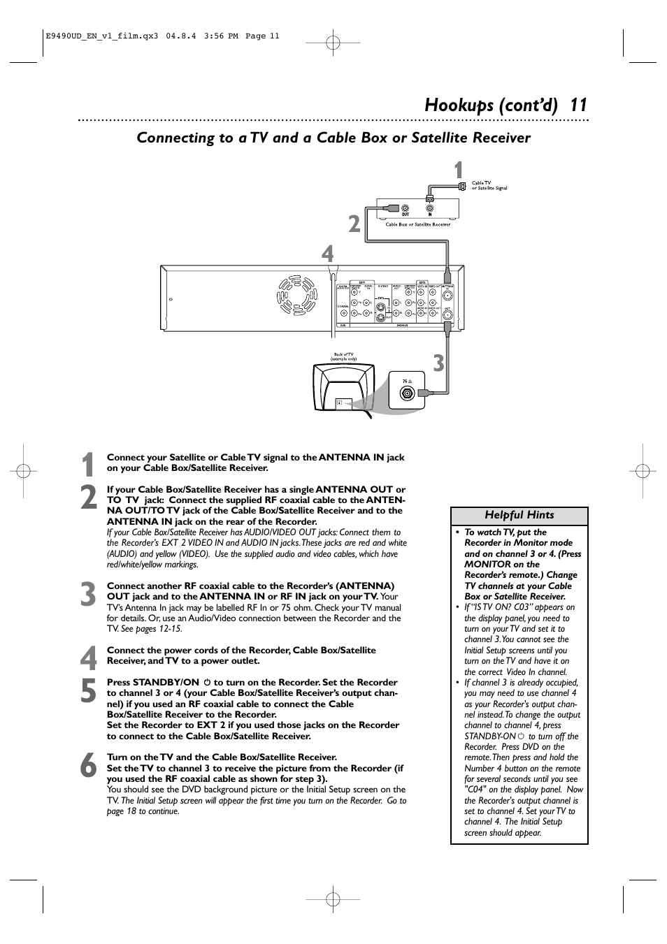 Hookups (cont’d) 11 | Philips Magnavox MRV700VR User Manual | Page 11 / 90