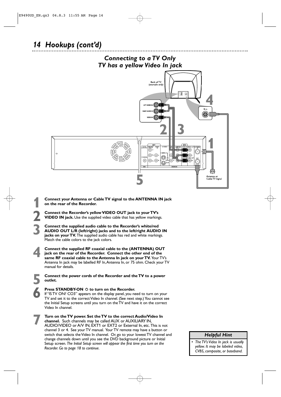 14 hookups (cont’d) | Philips Magnavox MRV700VR User Manual | Page 14 / 90