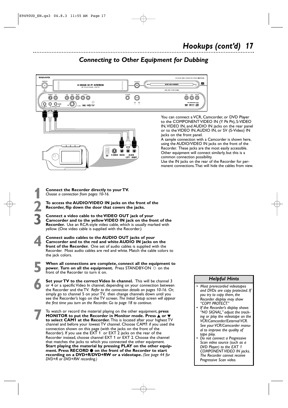 Hookups (cont’d) 17 | Philips Magnavox MRV700VR User Manual | Page 17 / 90