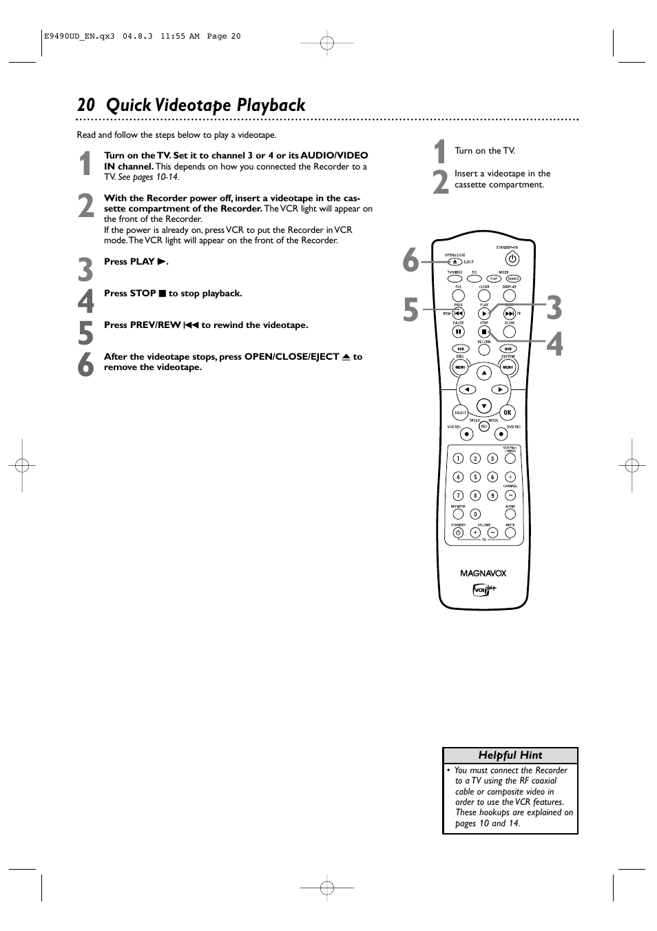 Philips Magnavox MRV700VR User Manual | Page 20 / 90