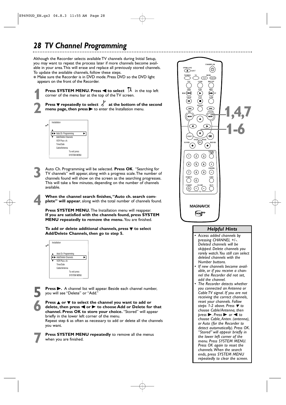 28 tv channel programming | Philips Magnavox MRV700VR User Manual | Page 28 / 90