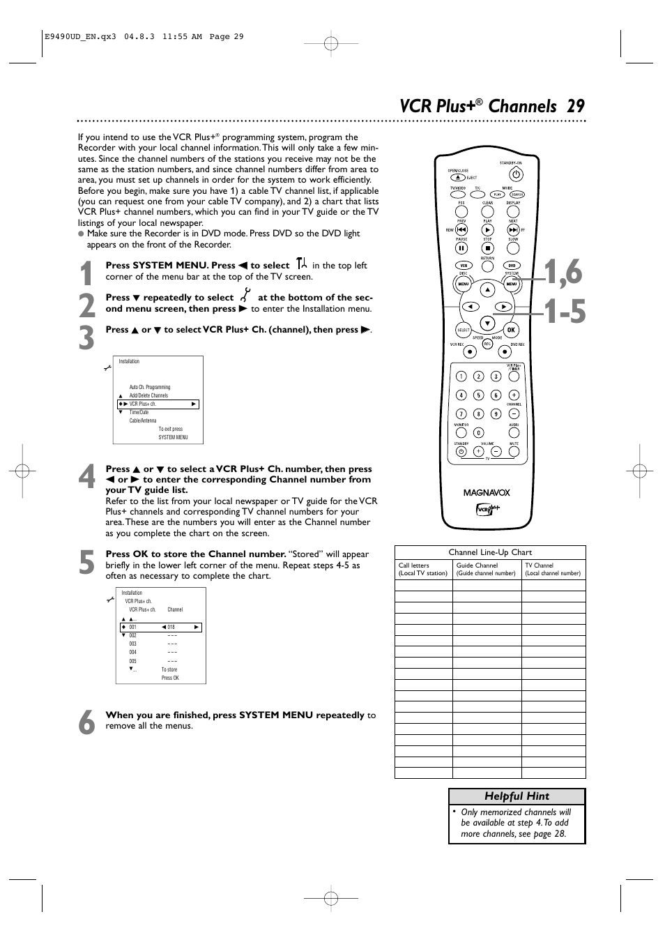 Vcr plus, Channels 29 | Philips Magnavox MRV700VR User Manual | Page 29 / 90