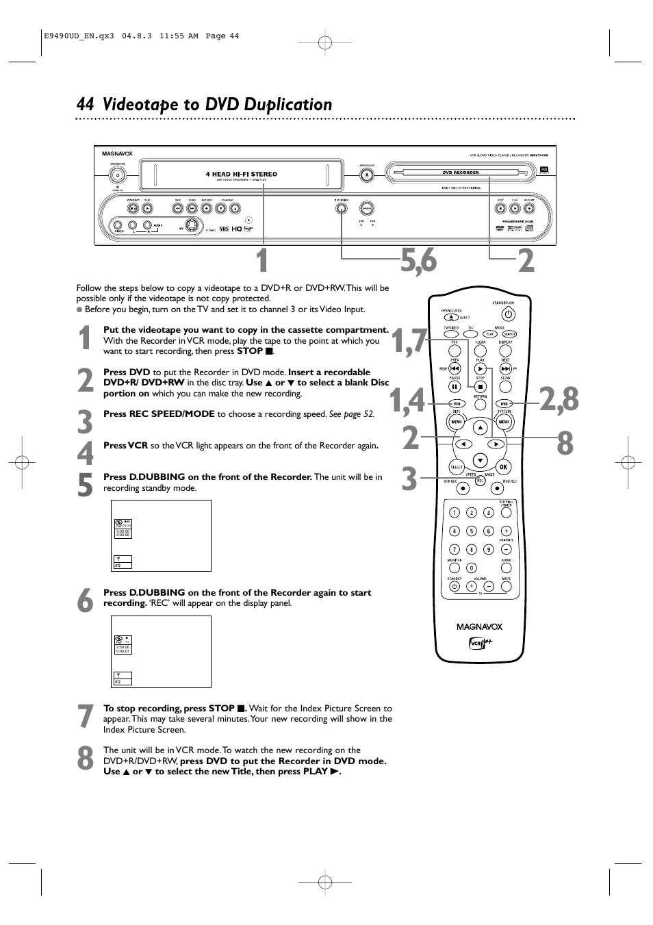 Philips Magnavox MRV700VR User Manual | Page 44 / 90