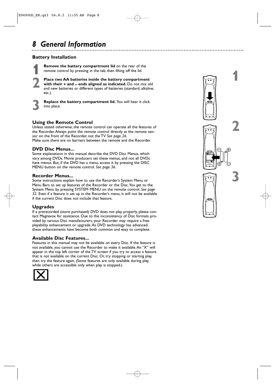 8 general information | Philips Magnavox MRV700VR User Manual | Page 8 / 90