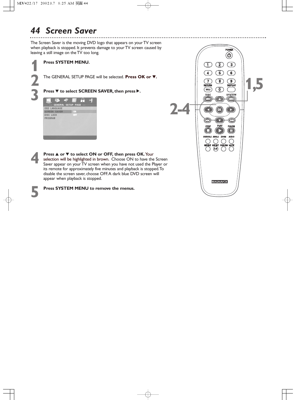 Philips Magnavox MDV422 User Manual | Page 44 / 51