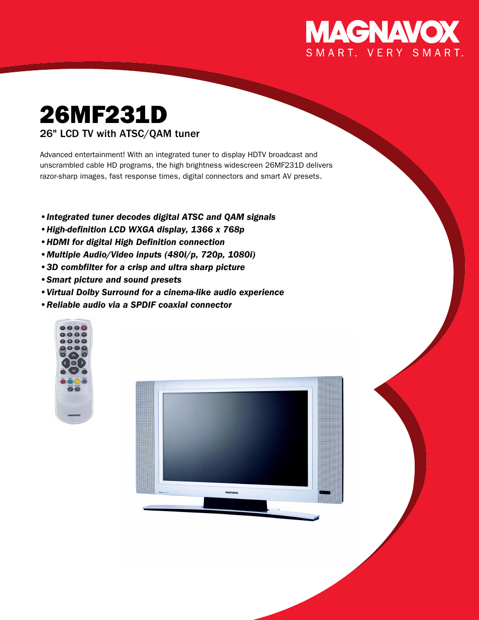 Philips Magnavox 26MF231D User Manual | 2 pages