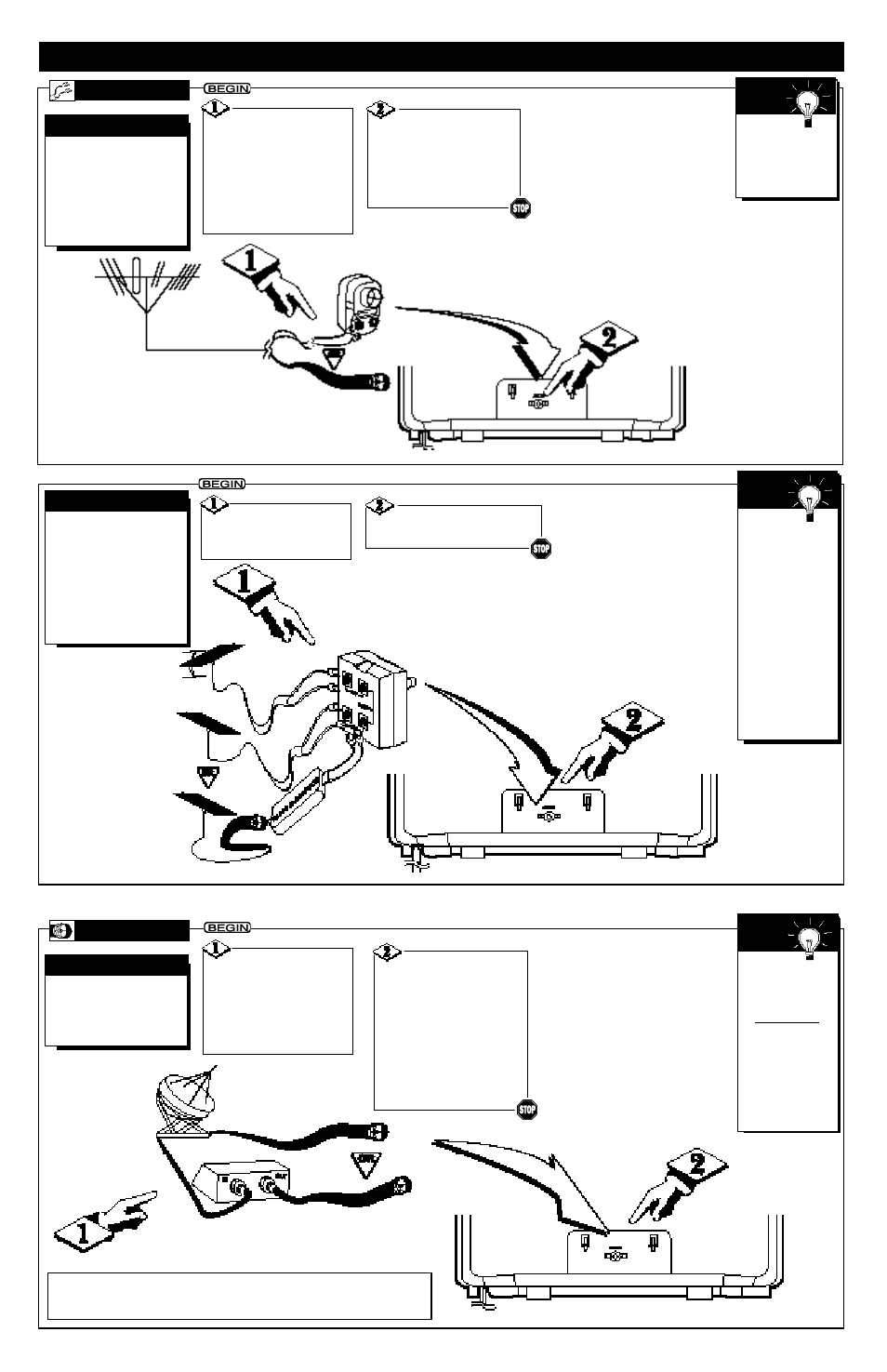 Tv (a, Ooking, Ntenna | Able, Onnections | Philips Magnavox MT1340B User Manual | Page 2 / 8