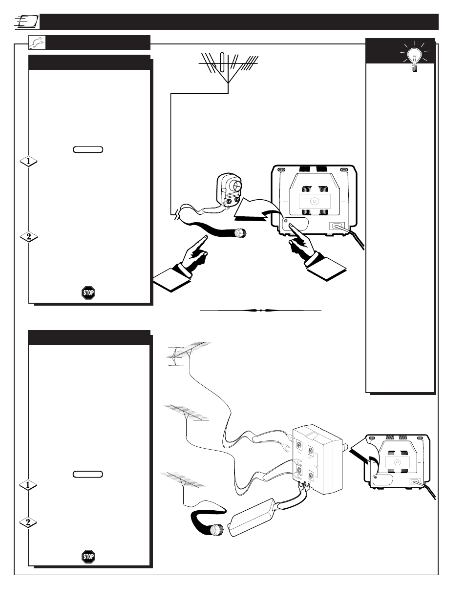 P and, Uick, Ntenna | Ookups | Philips Magnavox Color TV User Manual | Page 4 / 20