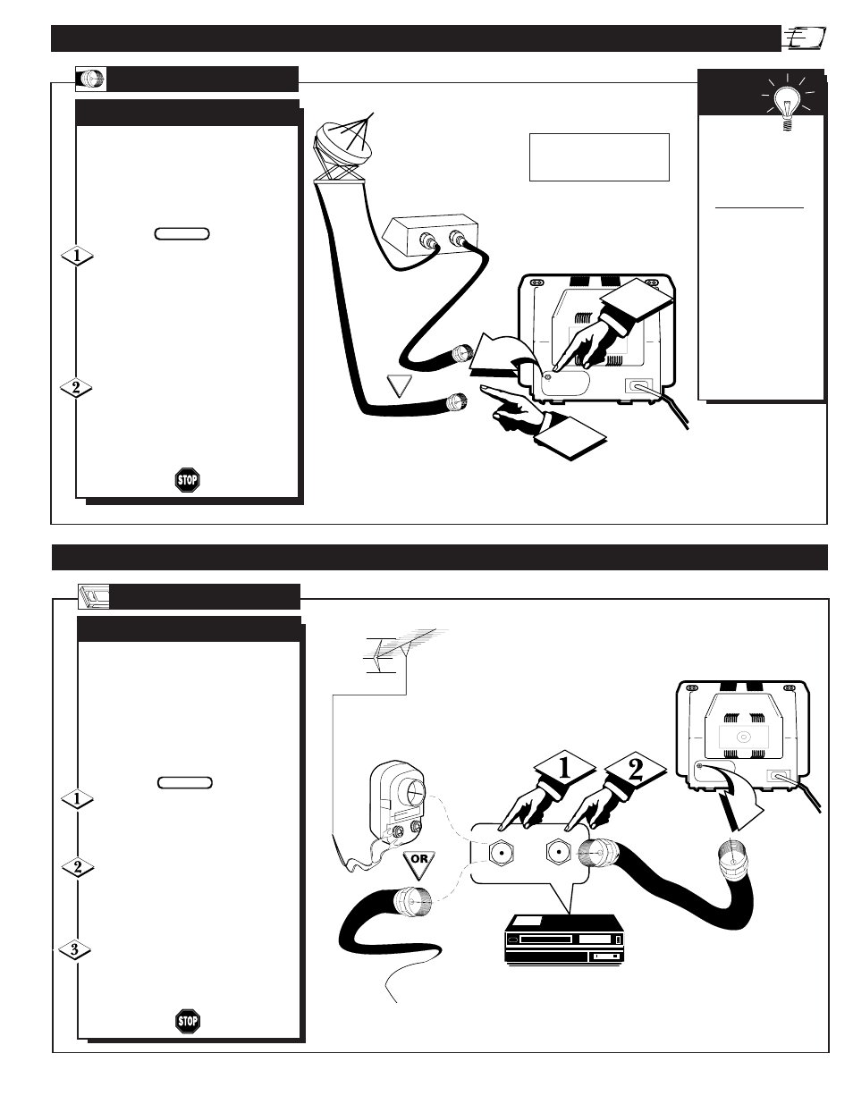 Vcr h, P and, Uick | Able, Ookups, Ookup | Philips Magnavox Color TV User Manual | Page 5 / 20