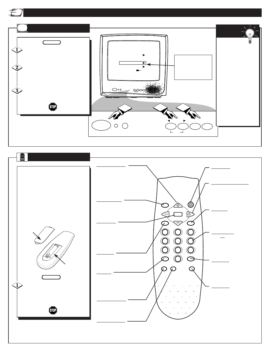 P and, Uick, Emote | Peration, Elevision | Philips Magnavox Color TV User Manual | Page 6 / 20