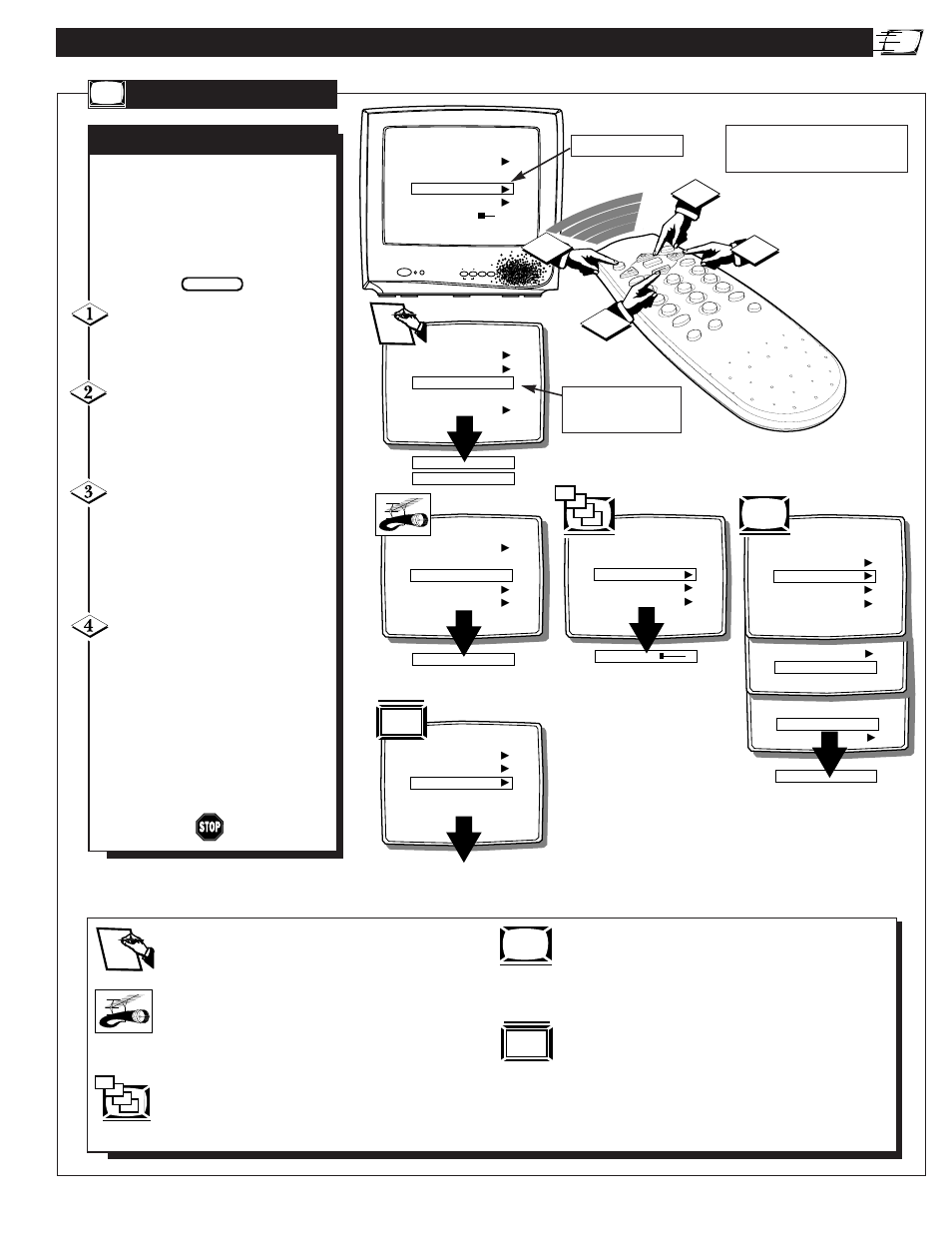 Exit, P and, Uick | Irst, Ontrol, Etup | Philips Magnavox Color TV User Manual | Page 7 / 20