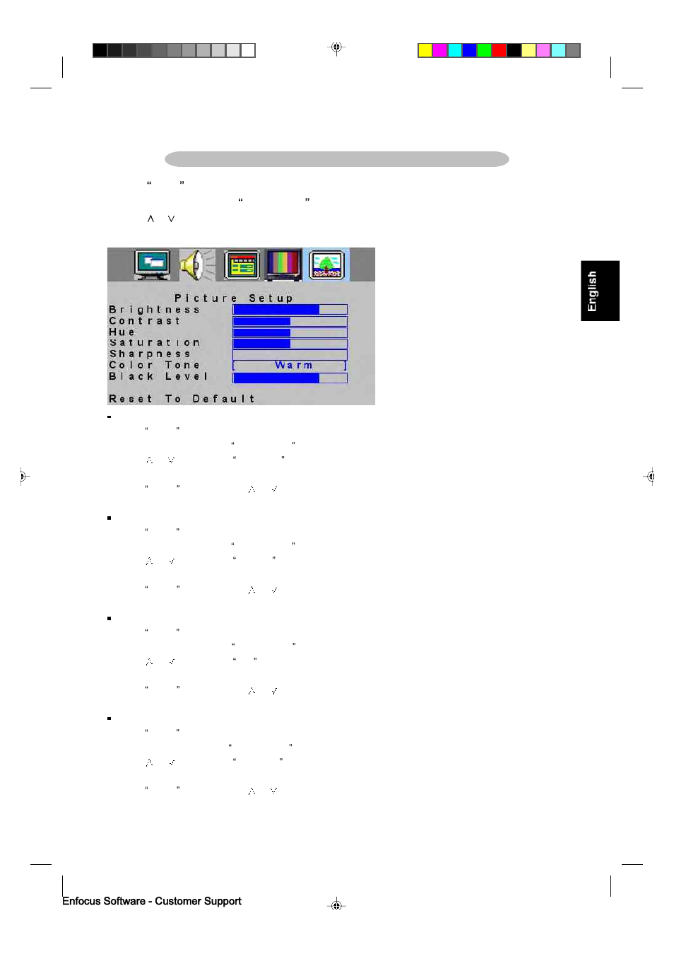 Picture setup menu | Philips Magnavox 15MF400T/37 User Manual | Page 23 / 92