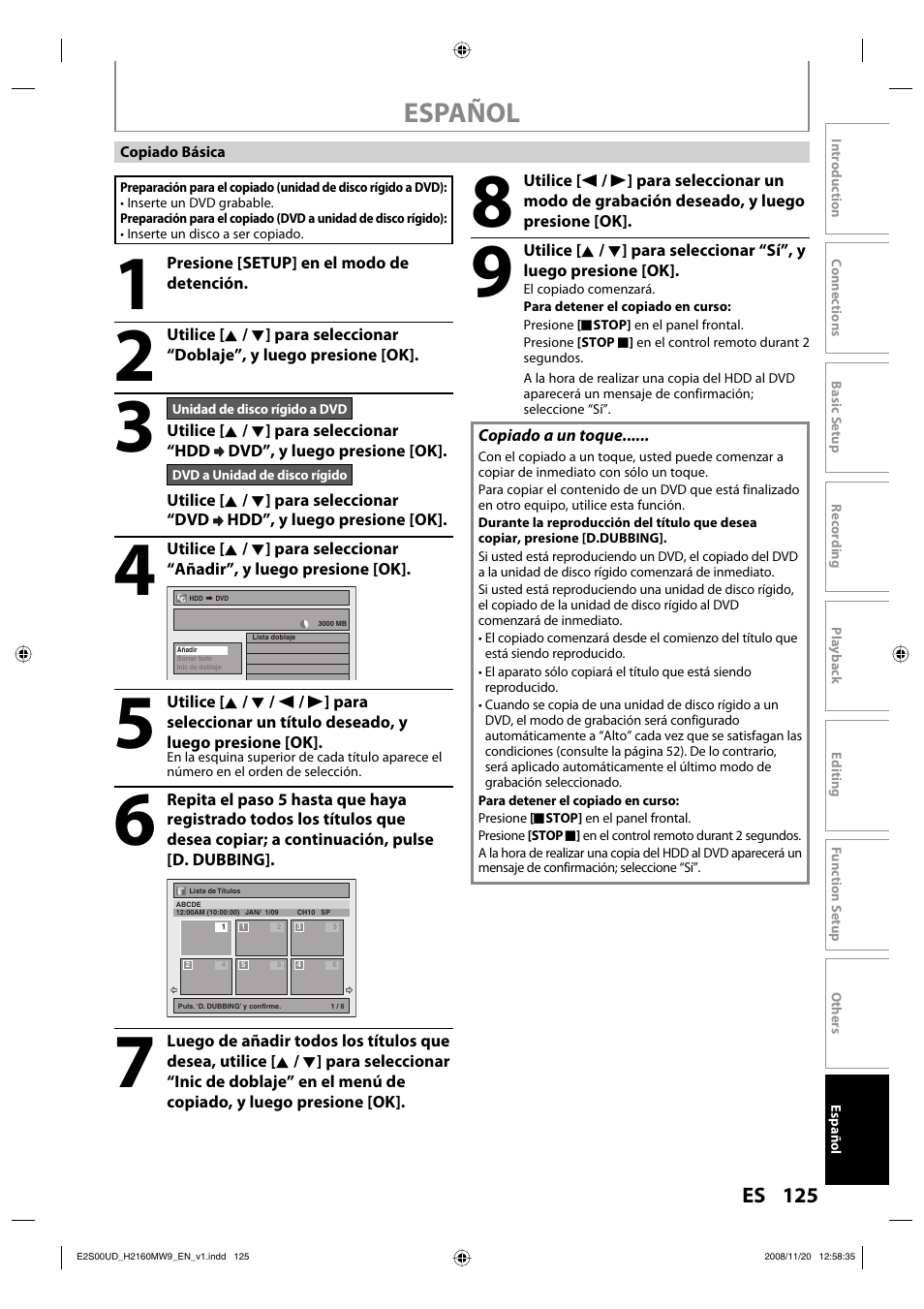 Español | Philips Magnavox H2160MW9 A User Manual | Page 127 / 256