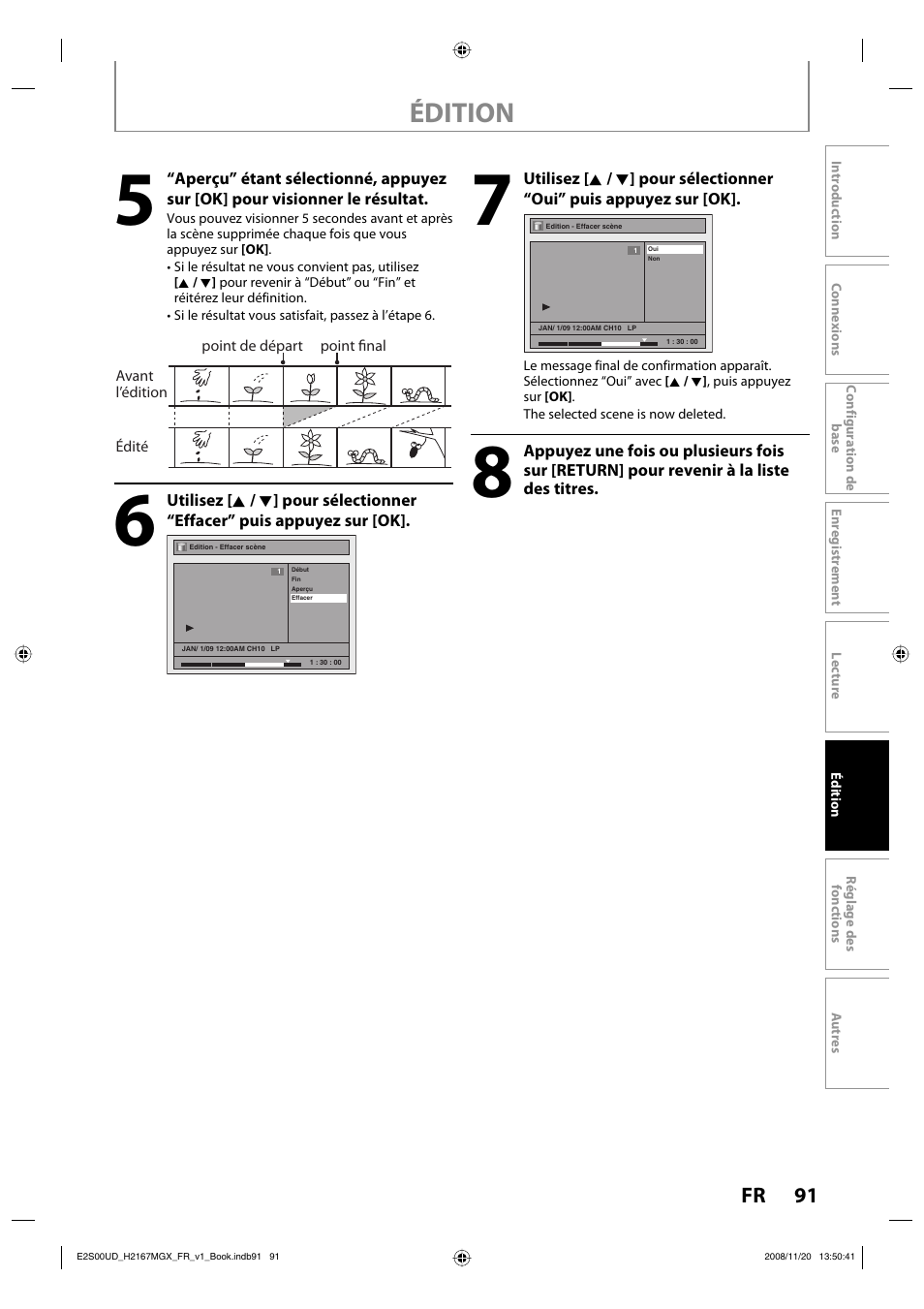 Édition, 91 fr | Philips Magnavox H2160MW9 A User Manual | Page 223 / 256