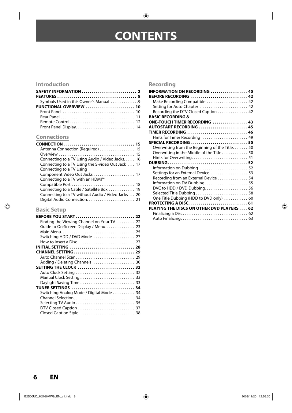 Philips Magnavox H2160MW9 A User Manual | Page 8 / 256