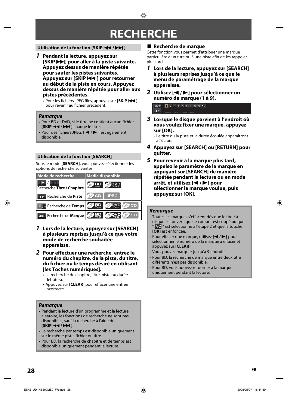 Recherche | Philips Magnavox NB500MS9 User Manual | Page 128 / 148