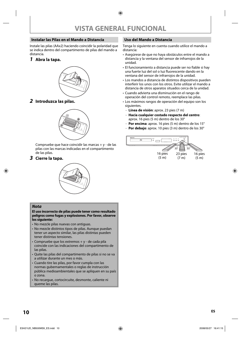 Vista general funcional | Philips Magnavox NB500MS9 User Manual | Page 62 / 148