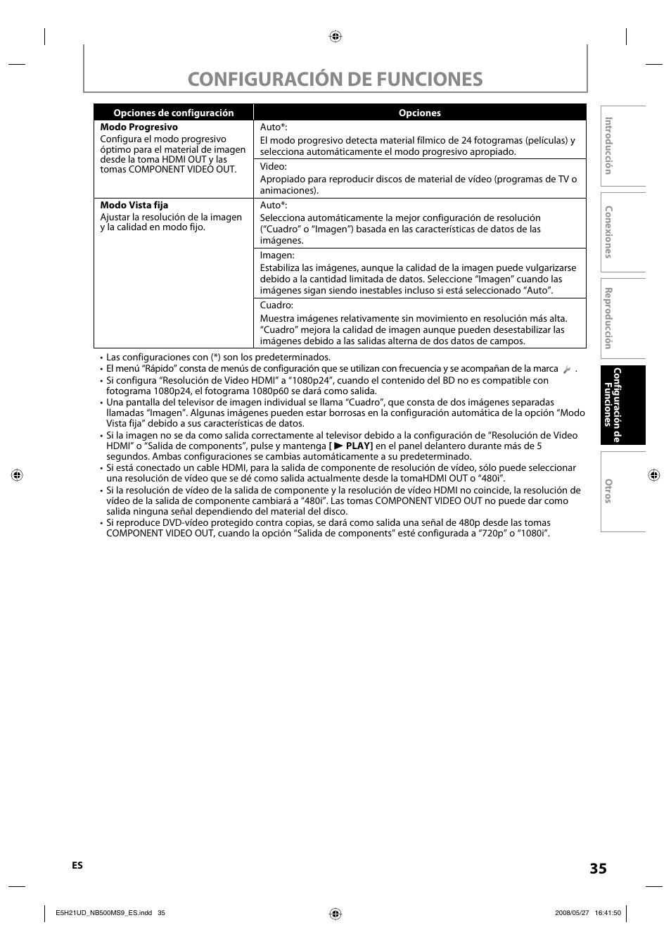 Configuración de funciones | Philips Magnavox NB500MS9 User Manual | Page 87 / 148