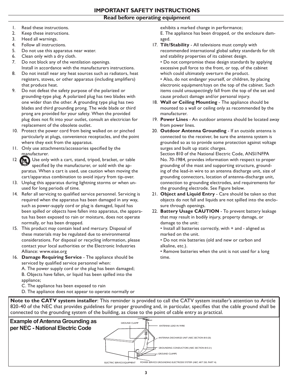 Philips Magnavox 32MF231D User Manual | Page 3 / 38