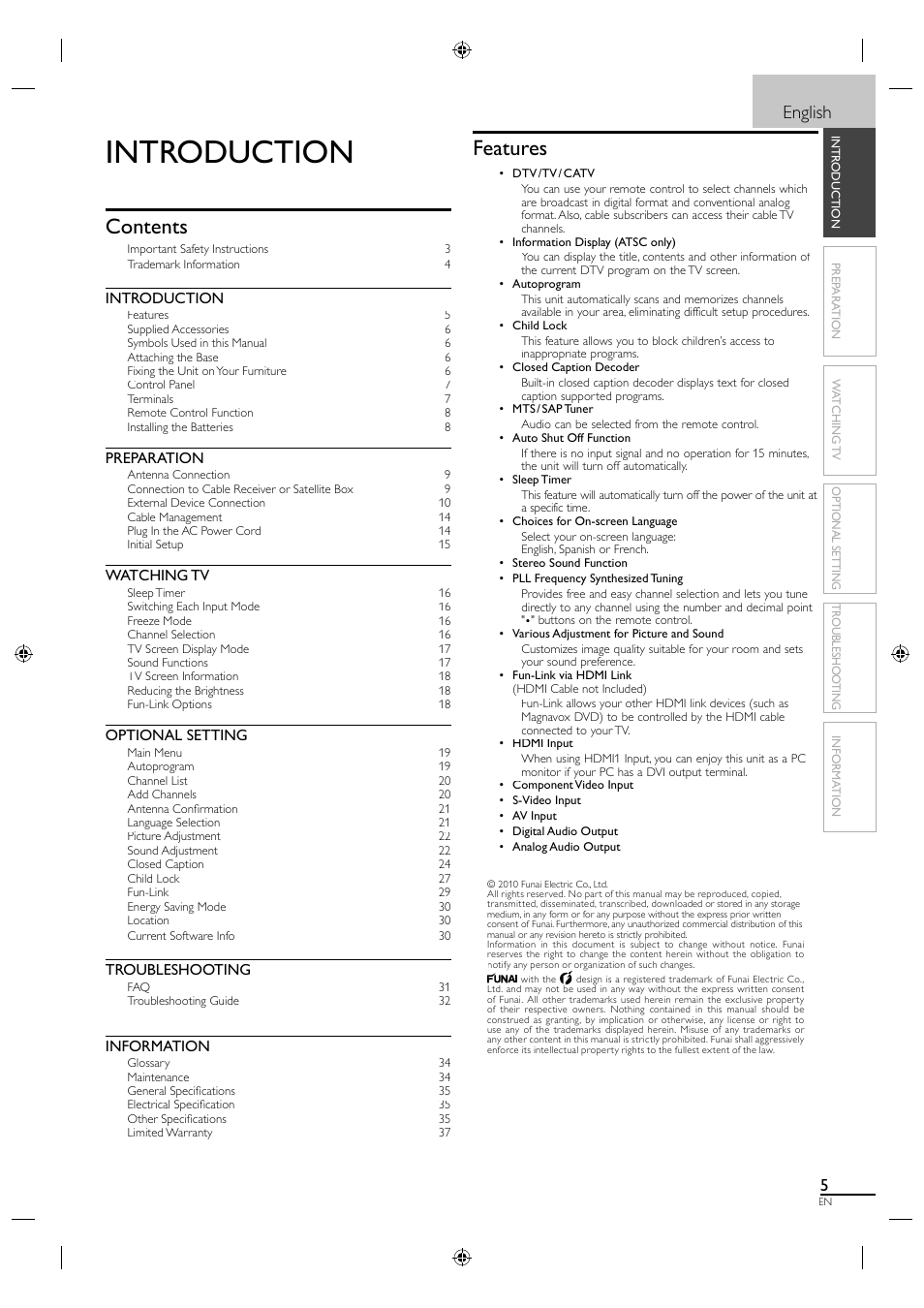 Philips Magnavox LCD TV 40MF430B User Manual | Page 5 / 37
