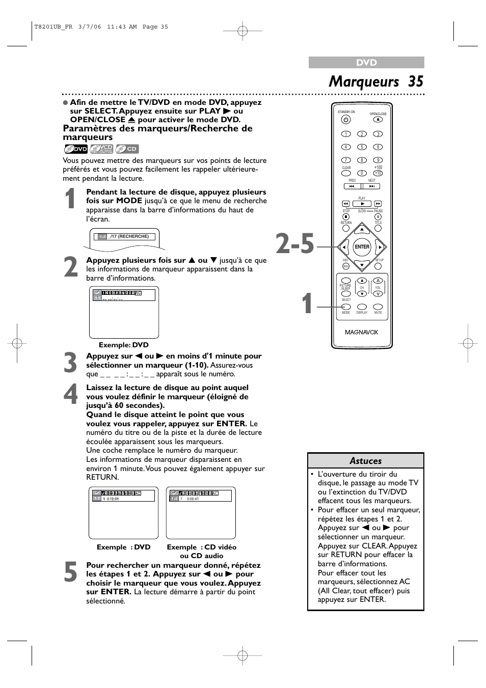 Marqueurs 35 | Philips Magnavox 13MC3206 User Manual | Page 35 / 64