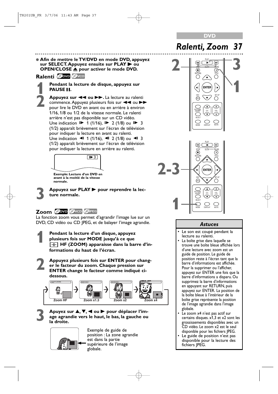 Ralenti, zoom 37 | Philips Magnavox 13MC3206 User Manual | Page 37 / 64