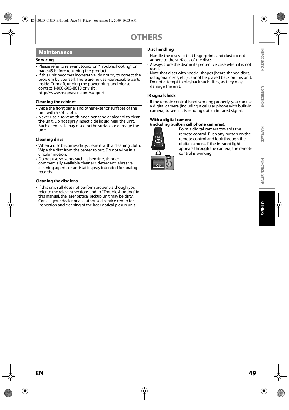 Maintenance, Others, 49 en | Philips Magnavox Blu-ray Disc Player NB500MG1F User Manual | Page 49 / 52