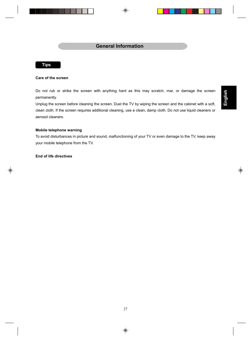 General information | Philips Magnavox 15MF400T/37 Series User Manual | Page 27 / 32