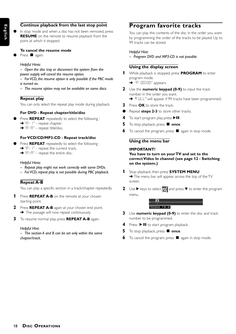 Program favorite tracks | Philips Magnavox mrd210 User Manual | Page 20 / 29