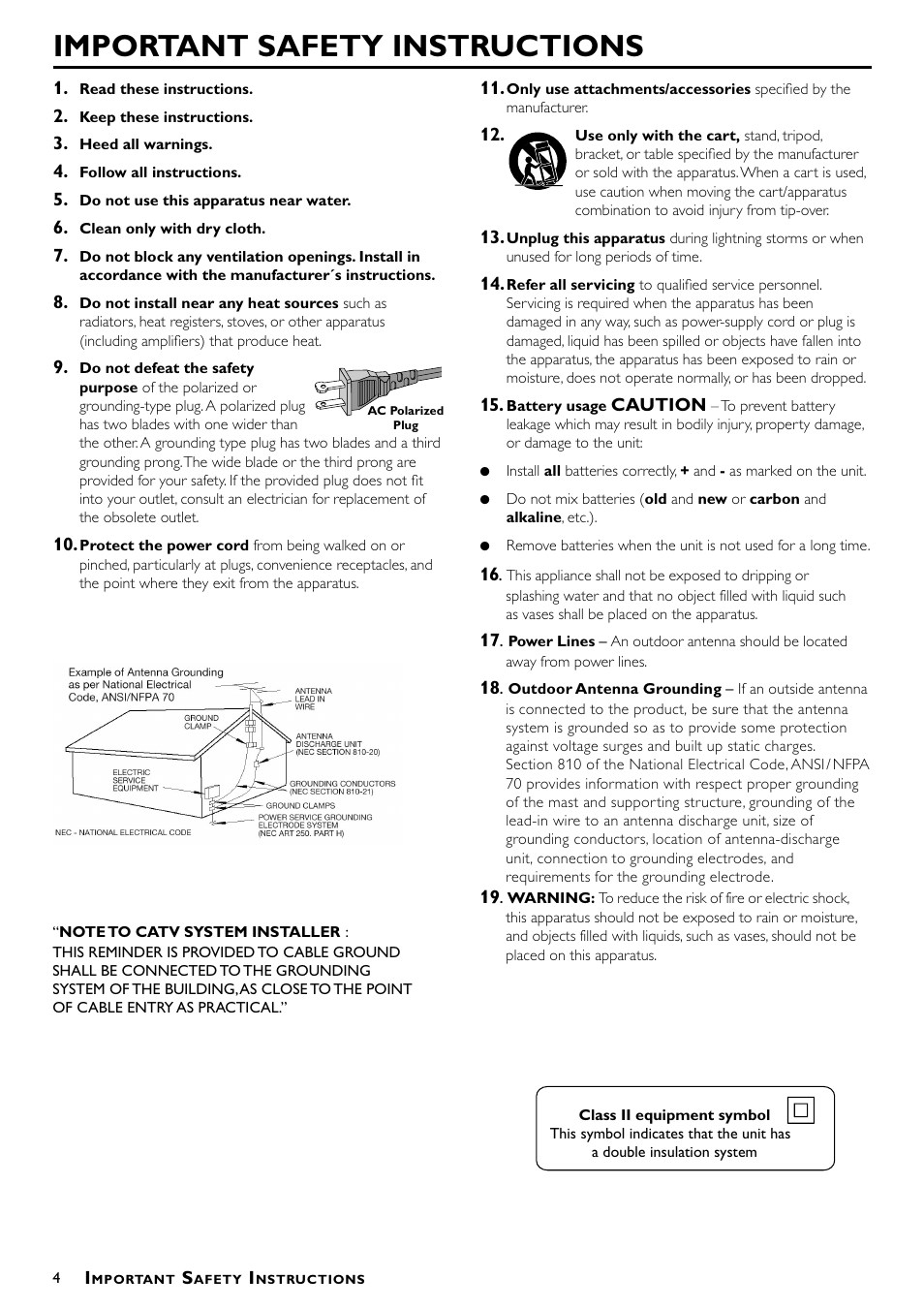 Important safety instructions | Philips Magnavox mrd210 User Manual | Page 6 / 29