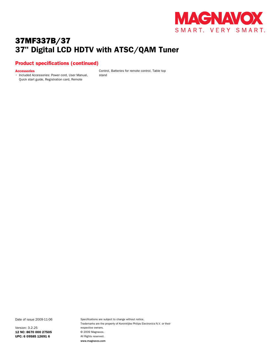 Philips Magnavox 37MF337B User Manual | Page 3 / 3