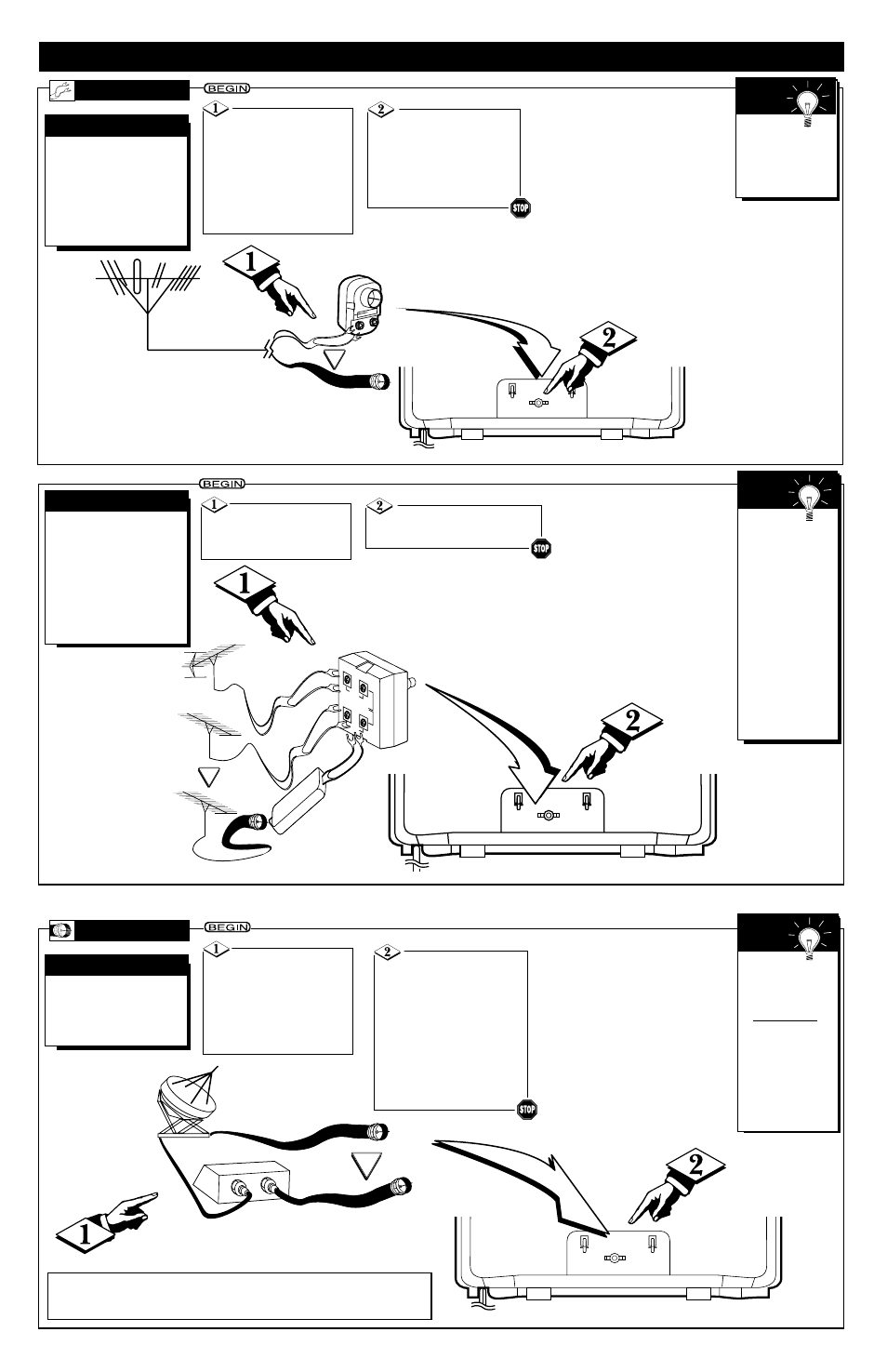 Tv (a, Ooking, Ntenna | Able, Onnections | Philips Magnavox MS1940B User Manual | Page 2 / 8