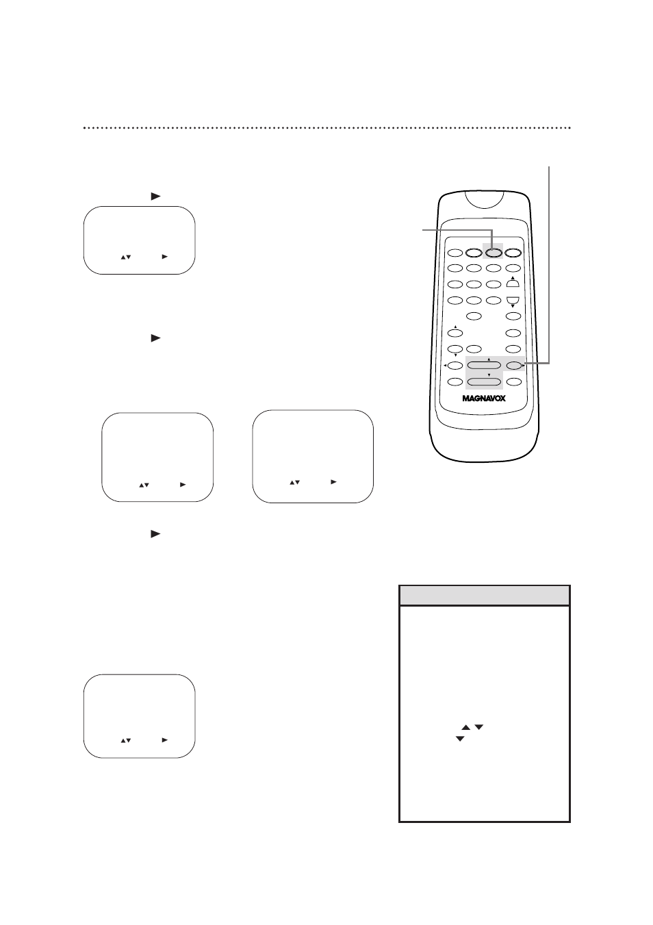 Smartlock (cont’d) 43, Helpful hints, Press the status/exit button | Example of specific sub-ratings | Philips Magnavox CC13B1MG User Manual | Page 43 / 60