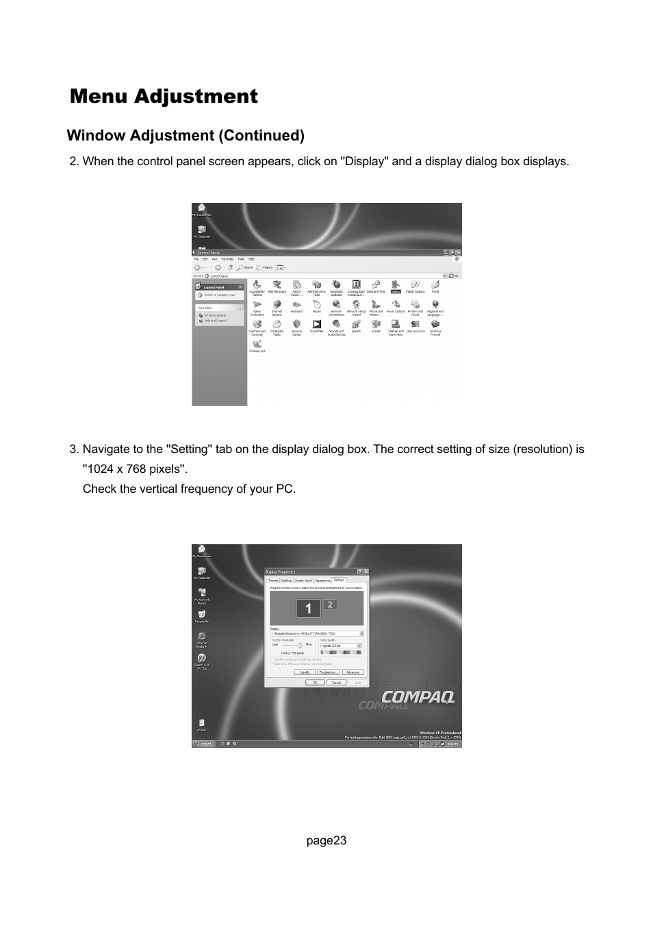 Menu adjustment | Philips Magnavox 17MD250V User Manual | Page 26 / 49