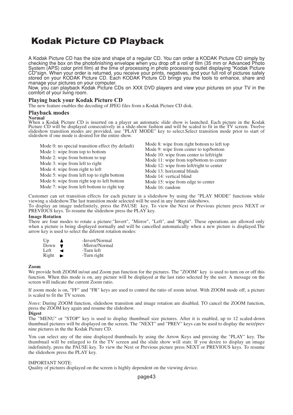 Kodak picture cd playback | Philips Magnavox 17MD250V User Manual | Page 46 / 49